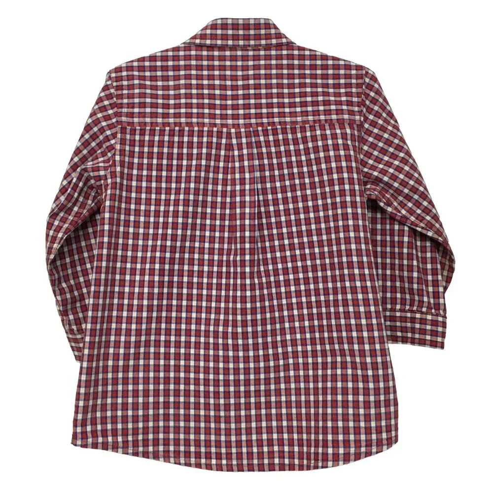 Oshkosh Boy's Red Plaid Long-sleeved Shirt Size 4T